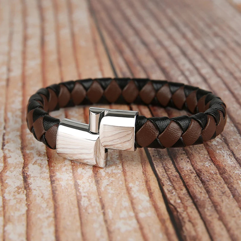 2024 NEW Hiphop Men Leather Bracelet Jewelry.