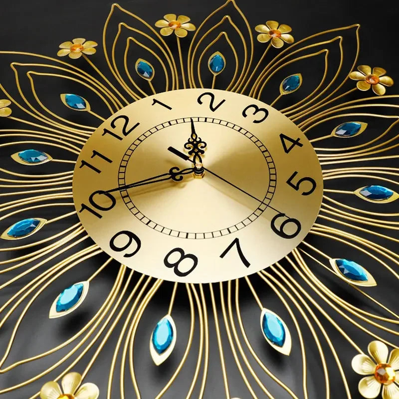 Light Luxury Flower Shaped Wall Clock Decoration