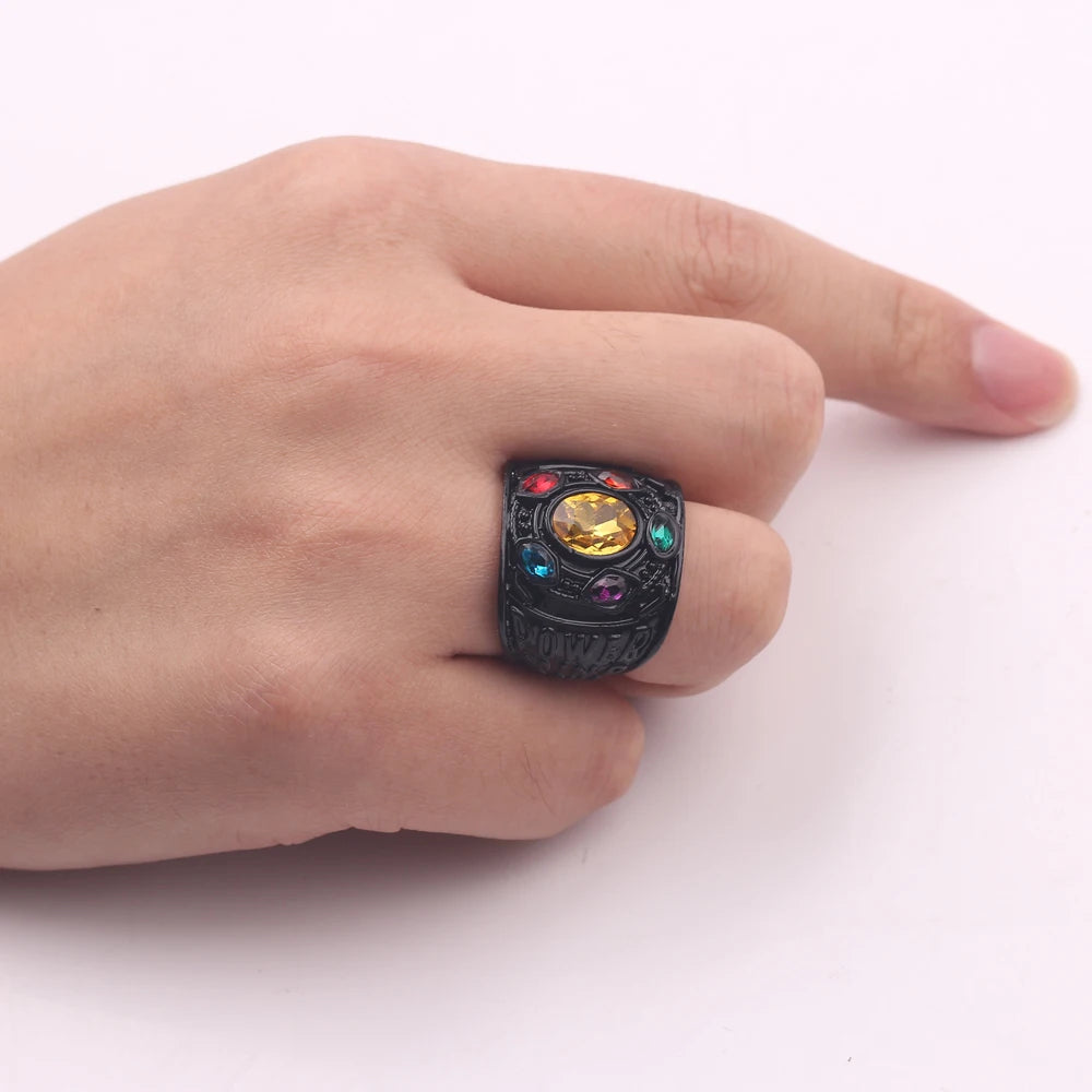 Marvel Movie The Avengers Thanos Gem Ring for Men.