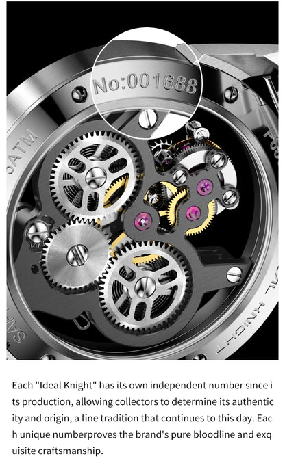 IDEAL KNIGHT Tourbillon Automatic Mechanical Watches for Men.