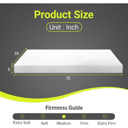 5 Inch Mattress Memory Foam Mattress Gel Mattress Bed-in-a-Box CertiPUR-US Certified for Cooler Sleep Pressure