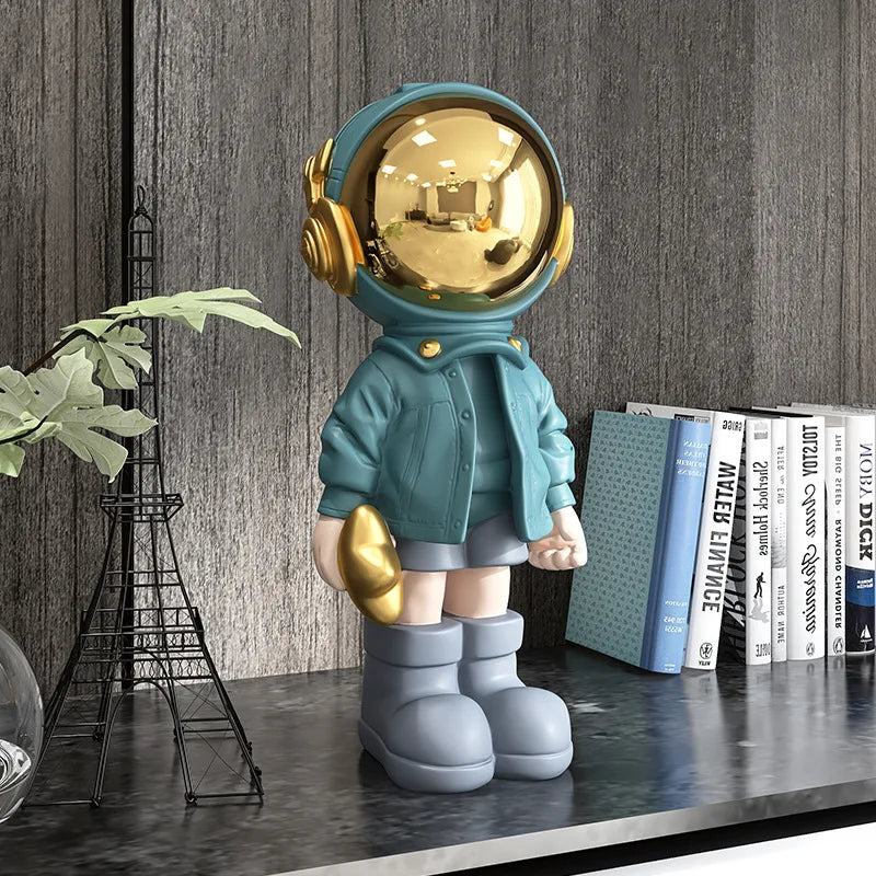 Plating Golden Astronaut Craft Sculpture Statue Nordic home Decoration Luxury Ornaments Decor for Home Resin Art