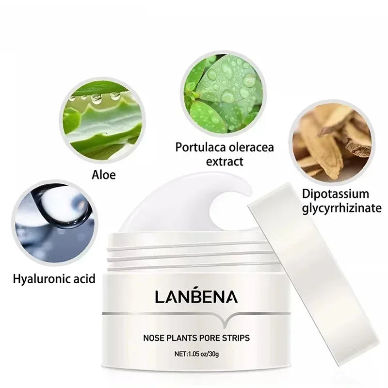 LANBENA Blackhead Remover Cream Paper Plant Pore Strips Nose Acne Cleansing Black Dots Peel Off Mud Mask Treatments Skin Care