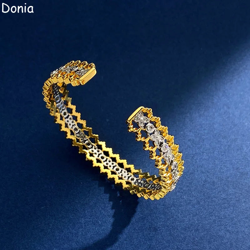 Donia jewelry new European and American fashion creative inlaid zircon lace lace open bracelet palace luxury jewelry bracelet