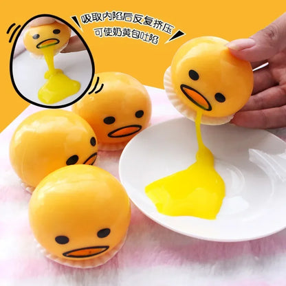 50PC Squishy Puking Egg Yolk Stress Ball With Yellow Goop Relieve Stress Toy Funny Squeeze Tricky Antistress Disgusting Egg Toys