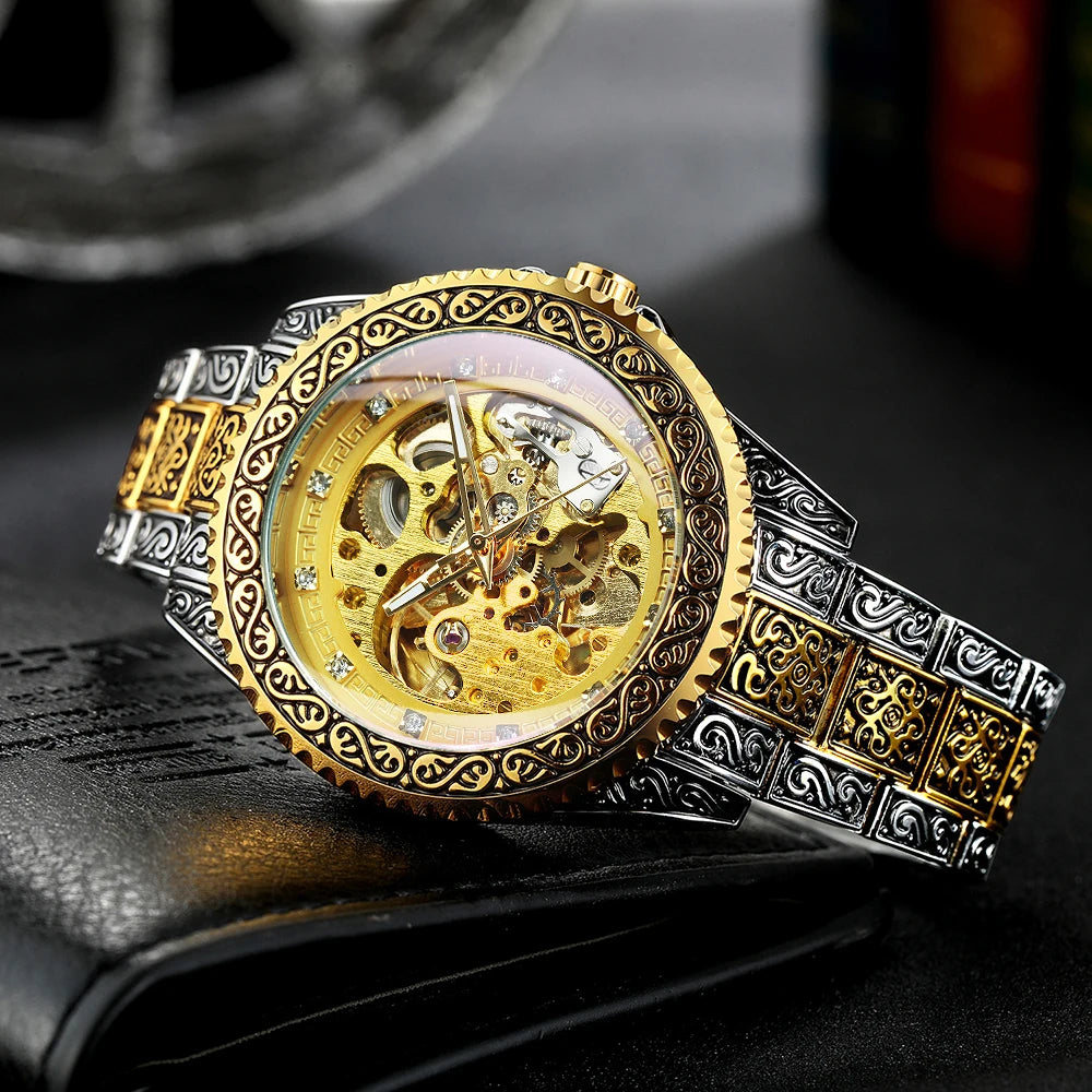 WINNER Vintage Engraved Luxury Mechanical Watch.