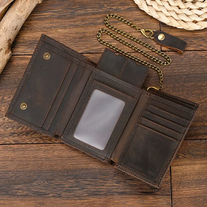 Cowhide Short Wallet Luxury Brand Men.