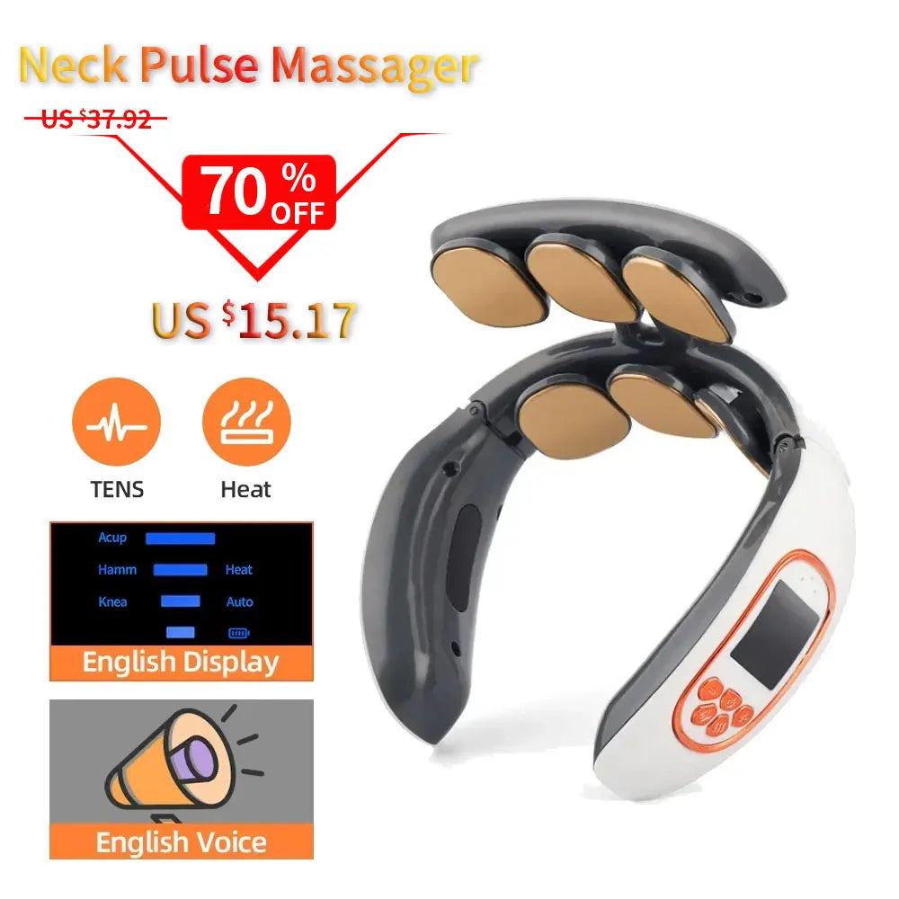 Wireless 6 Heads Smart Neck and Back Massager.