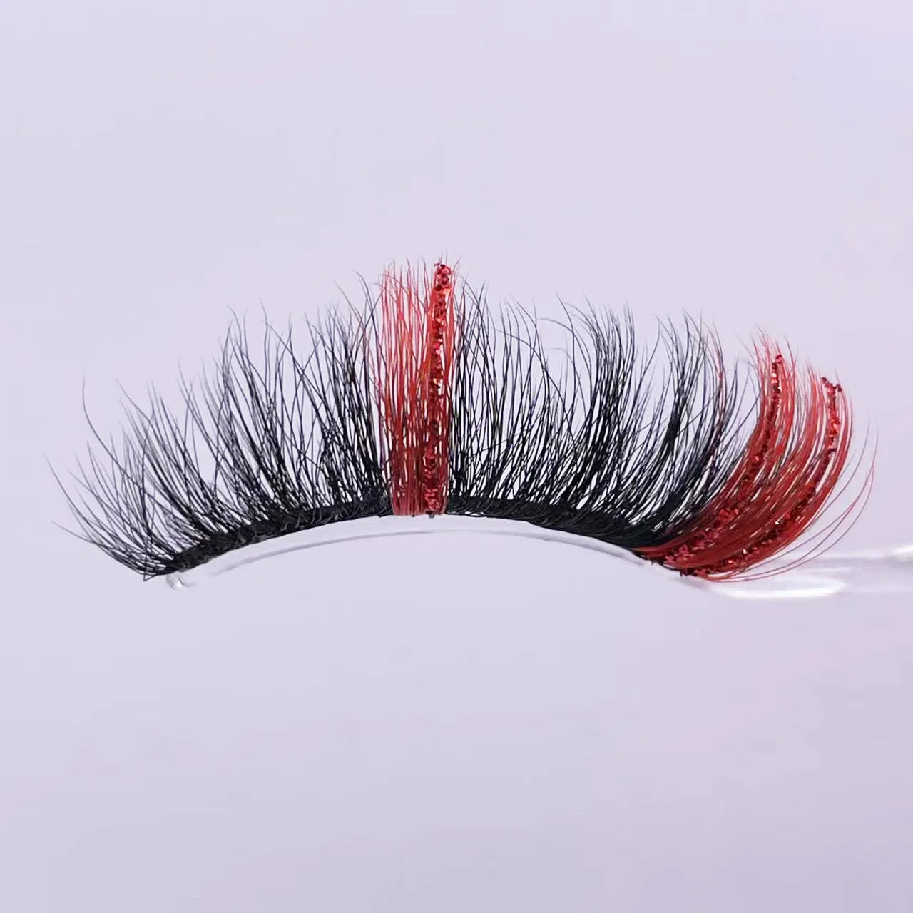 New glitter ombre Colored Lashes 20MM Mink Lashes Wholesale Dramatic Colorful Natural Eyelashes Extension Make up Fake Eyelashes