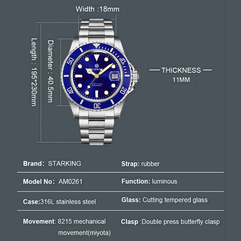 STARKING Men Automatic Watch Mechanical Watches 2024.