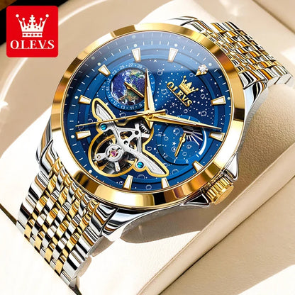 Olevs 6705 top business man Watch stainless steel automatic Business watch men high quality mechanical men&