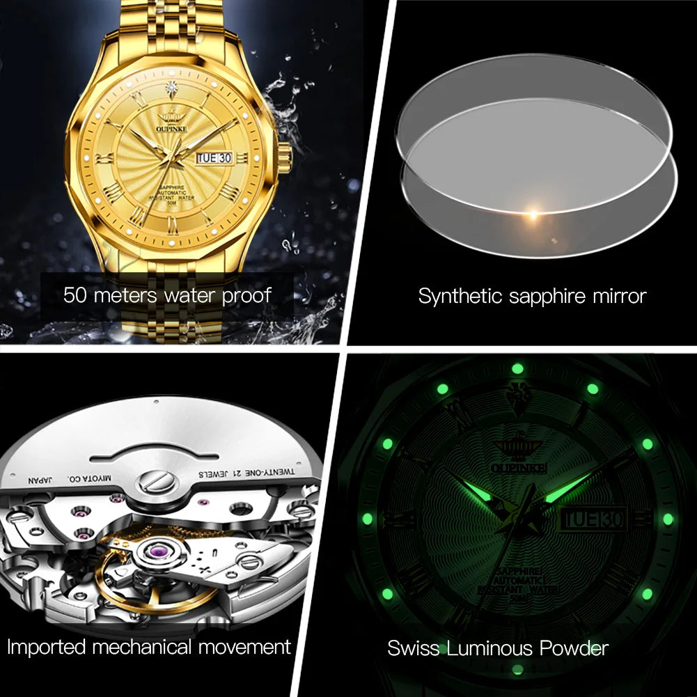 Original Men's Luxury Watch Diamond Automatic Mechanical Watches.