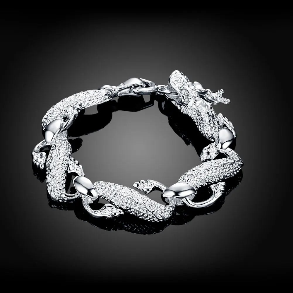 Hot Charms Big Dragon 925 Sterling Silver Bracelets