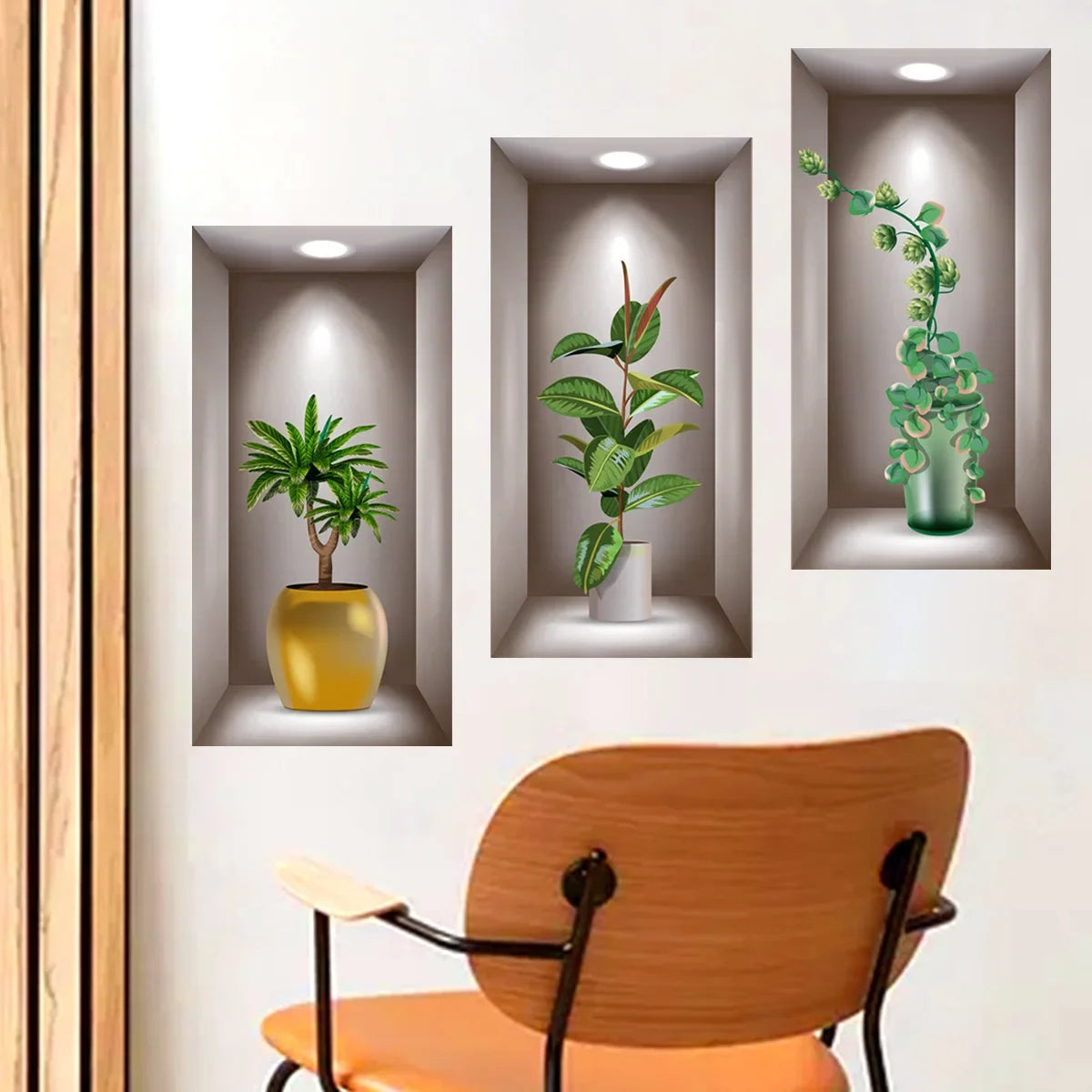 Wall Art Stickers Simulate 3D Three-dimensional Potted.