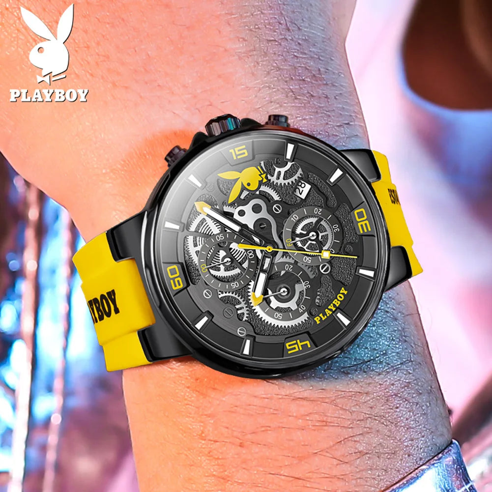 PLAYBOY Luxury Original Watch for Men Silicone.