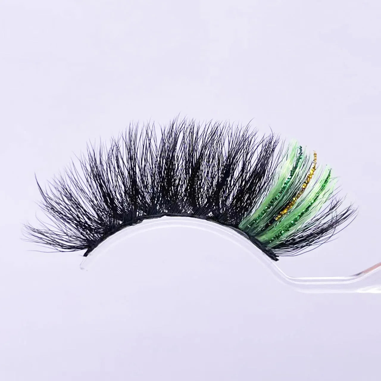 New glitter ombre Colored Lashes 20MM Mink Lashes Wholesale Dramatic Colorful Natural Eyelashes Extension Make up Fake Eyelashes