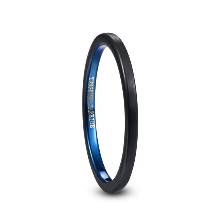 Tungsten Carbide Ring with Blue Surface.