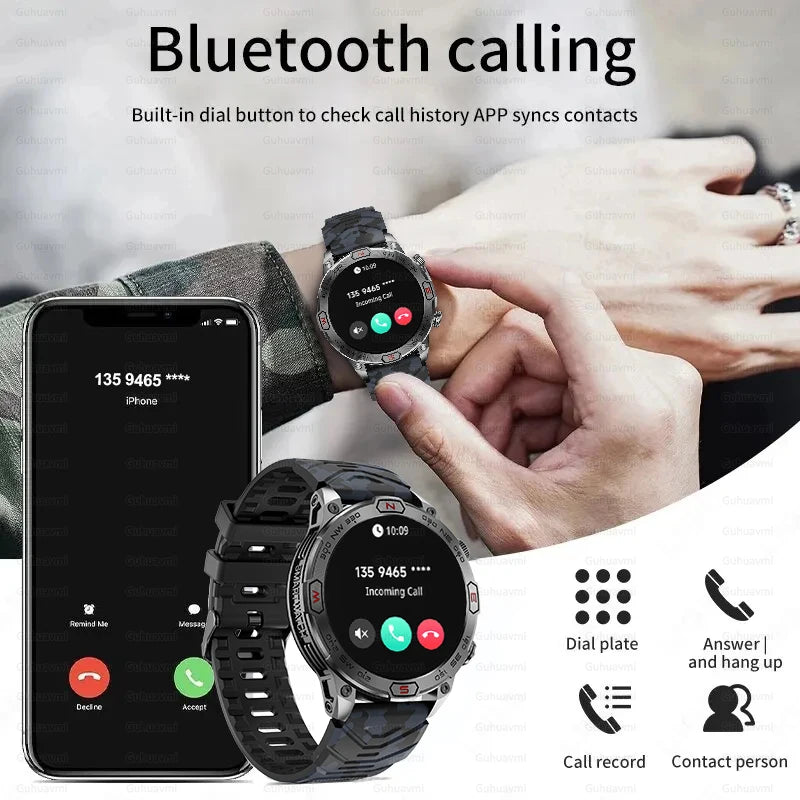 2024 New GPS Truck Outdoor Military Smart Watch.