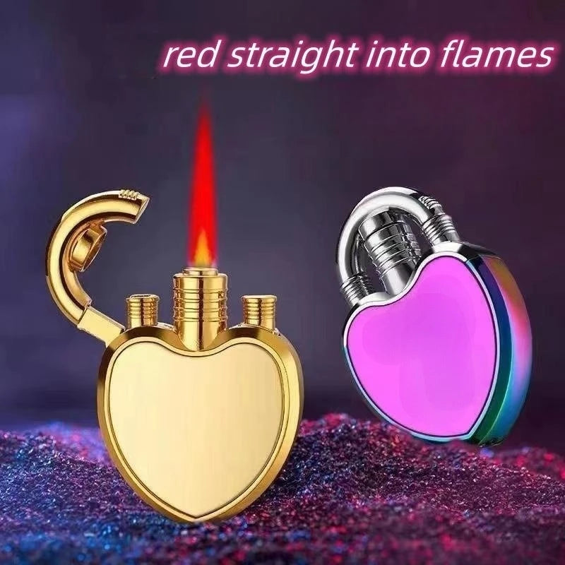 NEW Jet Lighter Love Heart Shaped Red Flame.