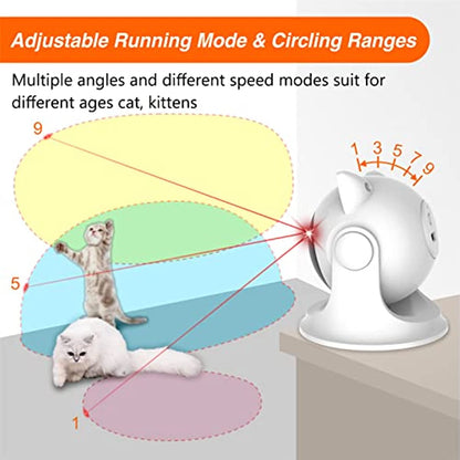 ATUBAN Automatic Cat Laser Toy for Indoor Cats,Interactive cat Toys for Kittens/Dogs,Fast/Slow Mode,Adjustable Circling Ranges