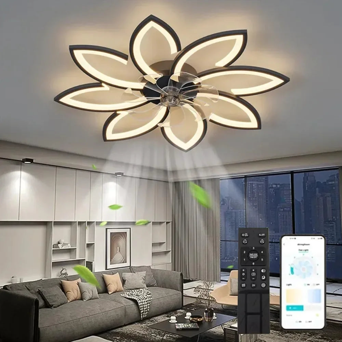 Acrylic LED Modest Ceiling Pendant Fan Lamps.