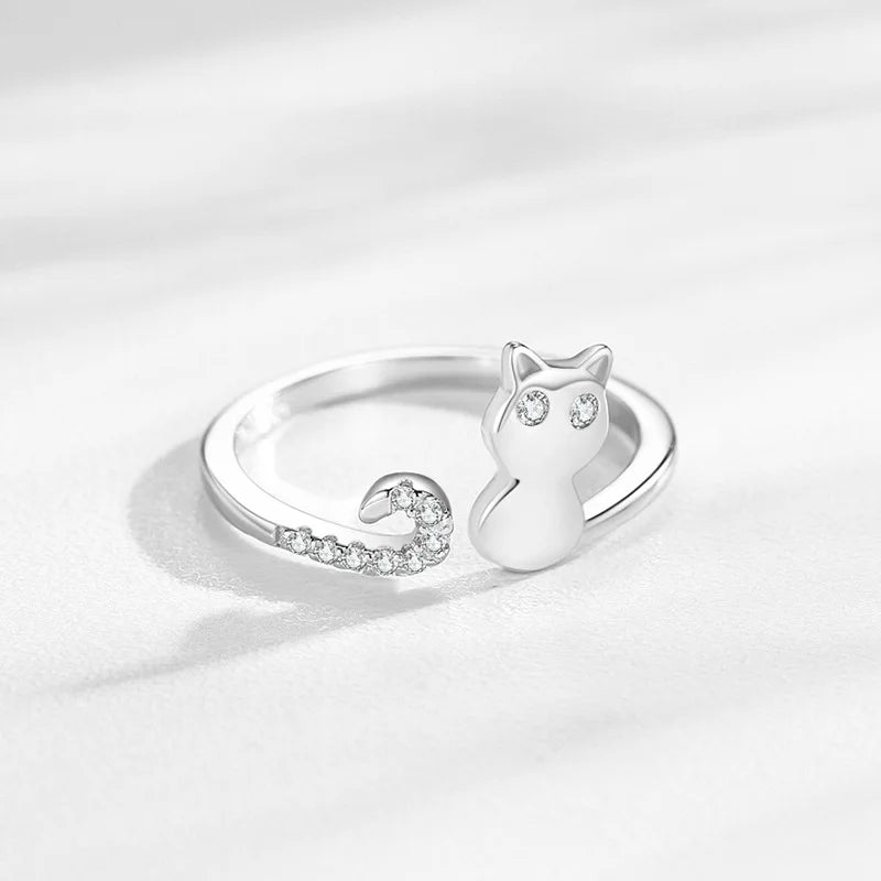 Ring Cat Diamond Opening Sweet Romantic.