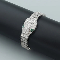 Donia Jewelry Fashion Snake Titanium Steel Micro-Inlaid AAA Zircon Luxury Animal Opening Bracelet