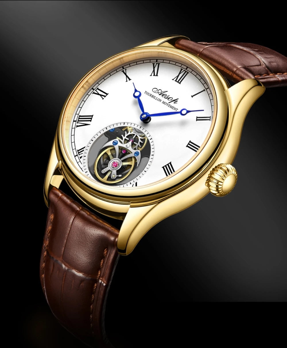 Aesop Real Flying Tourbillon Movement Mechanical Watches Luxury.