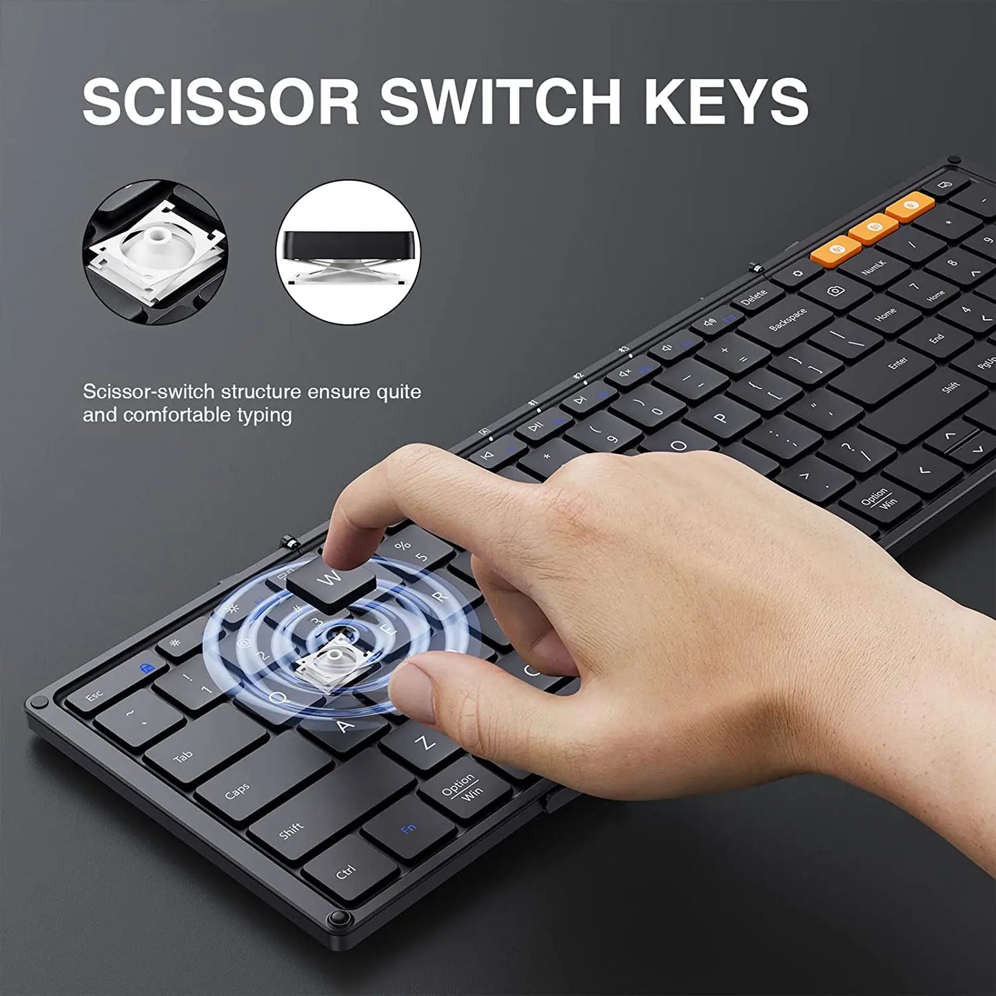 Folding Keyboards with Numeric Keypad Bluetooth Wireless.