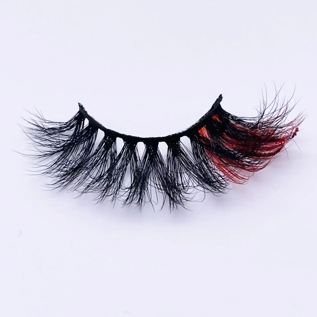 New glitter ombre Colored Lashes 20MM Mink Lashes Wholesale Dramatic Colorful Natural Eyelashes Extension Make up Fake Eyelashes