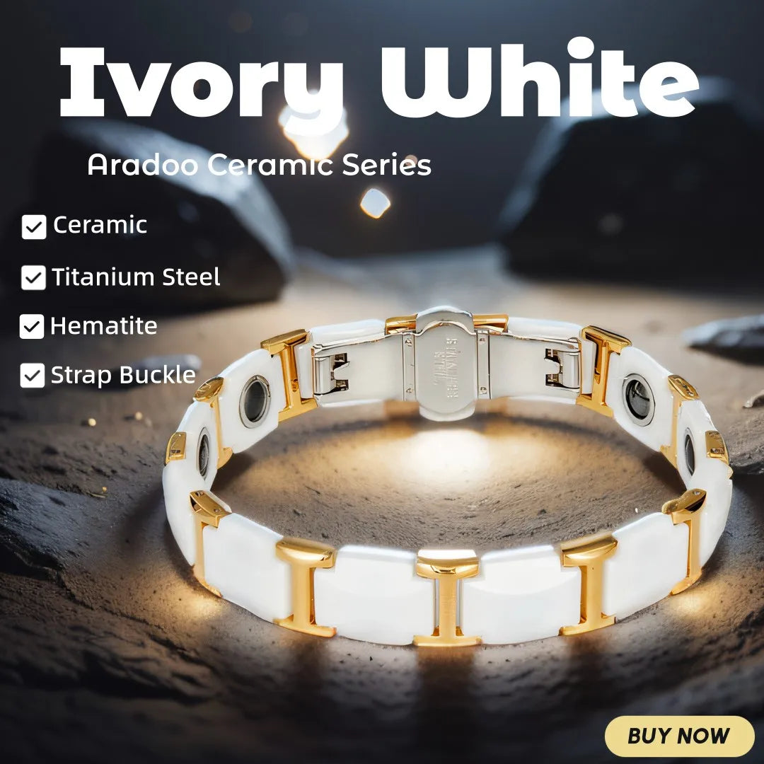 Ceramic Titanium Steel Bracelet Ivory White.