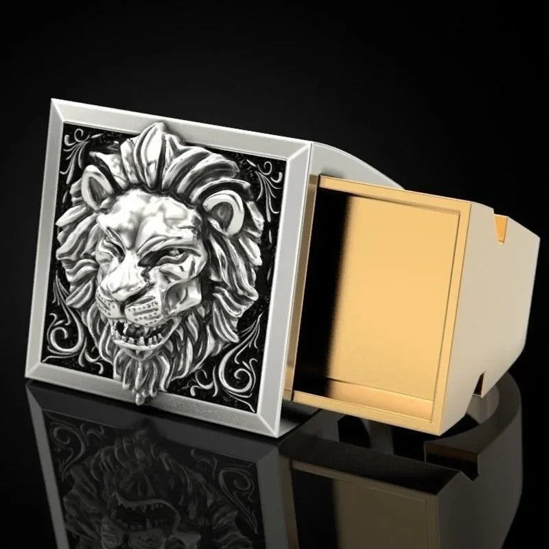 Hot selling fashion retro domineering lion set ring creative finger