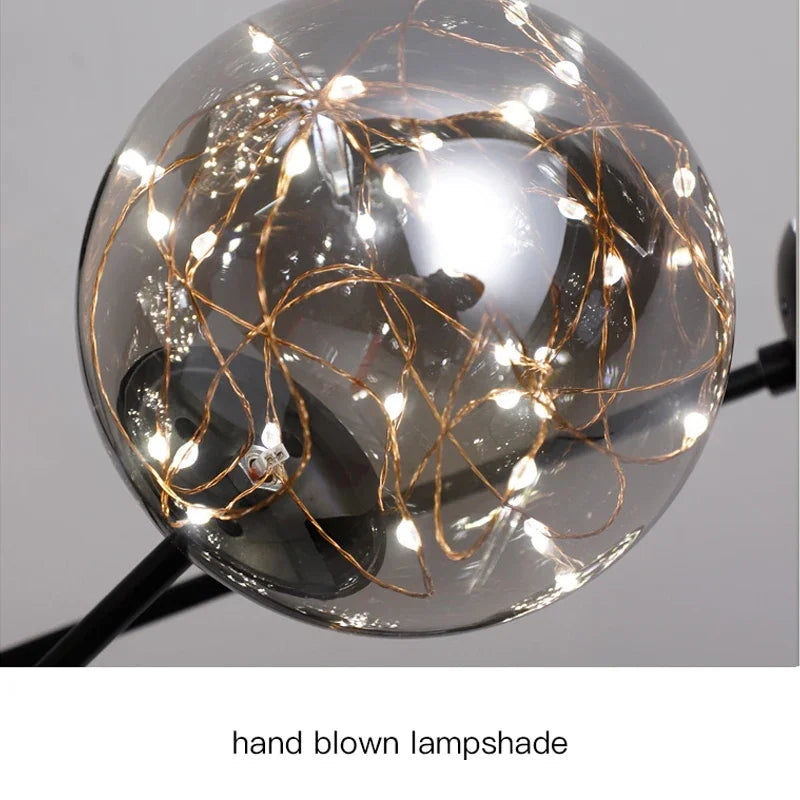 2024 Black Luxury Glass Ball Chandeliers.