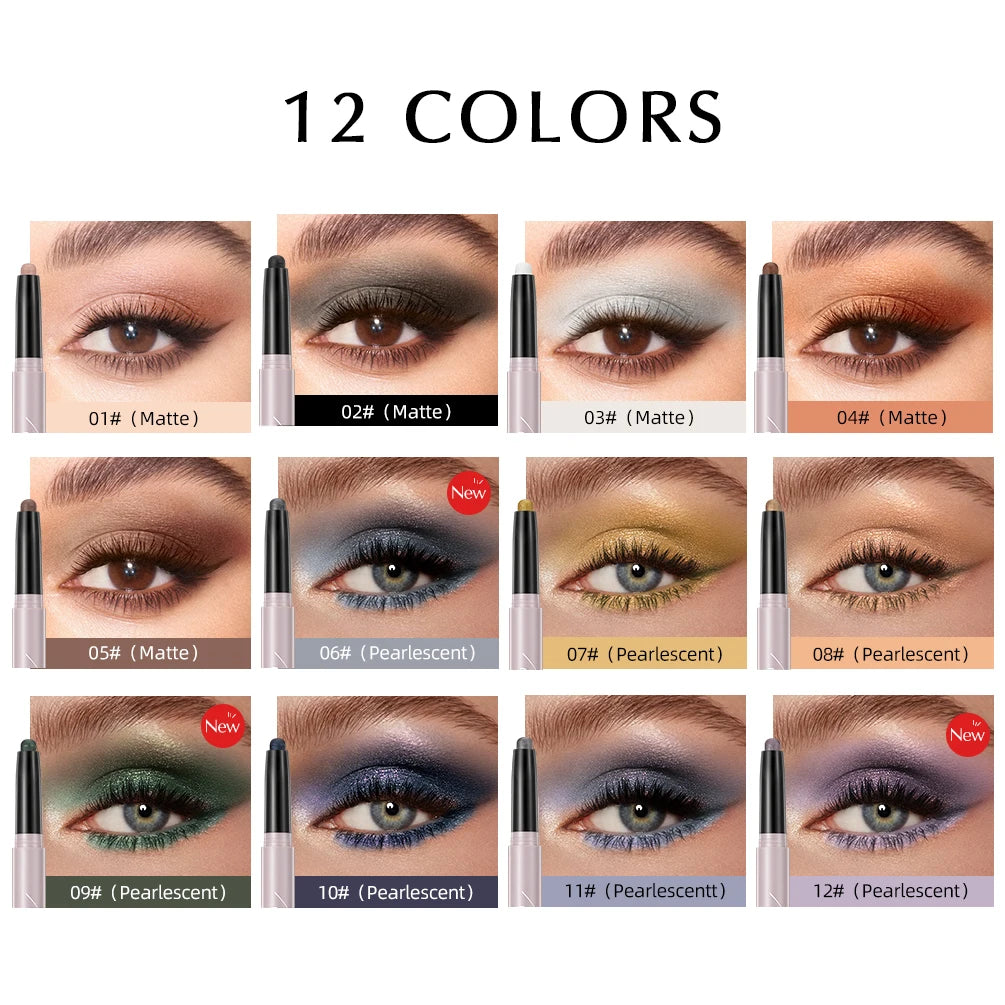 12 Colors Highlighter Eyeshadow Pencil Waterproof.