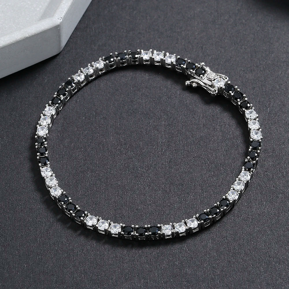 Solid Real 925 Silver Tennis Bracelet