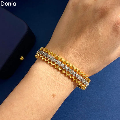 Donia jewelry new European and American fashion creative inlaid zircon lace lace open bracelet palace luxury jewelry bracelet