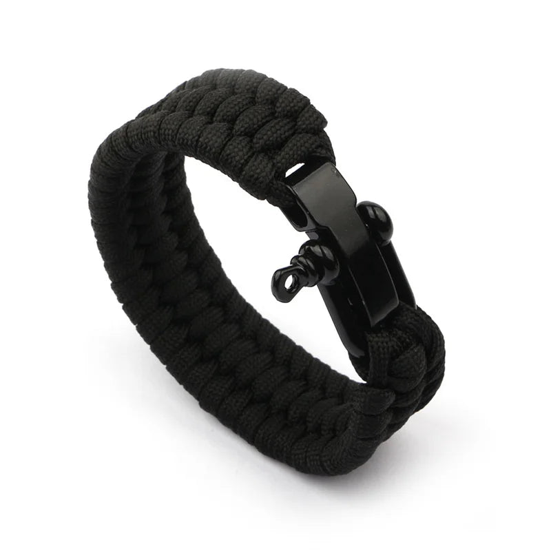 Fashion Outdoor Sport Climbing Rope Chain Bracelets for Men Parachute Cord Paracord Emergency Survival Bracelet Bangle Jewelry