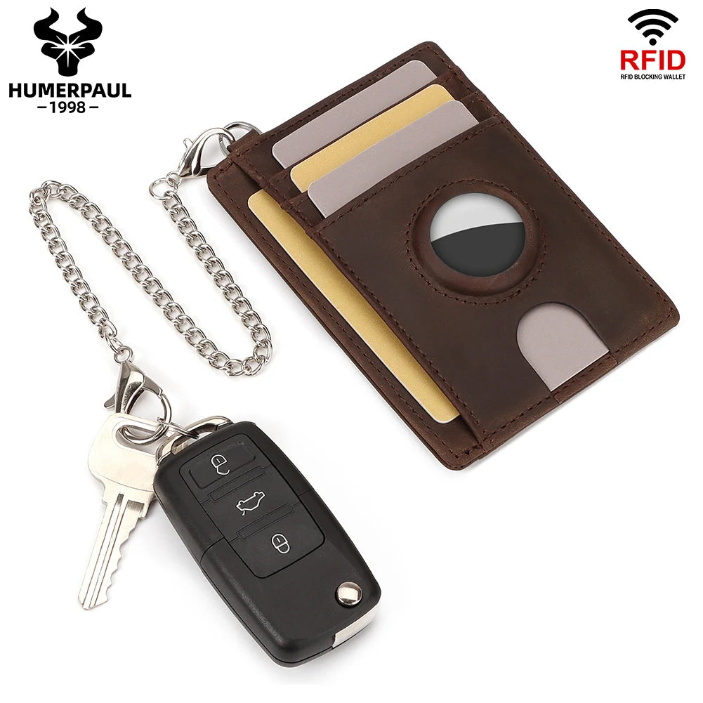 Slim RFID Blocking Airtag Wallet with Credit Card Holder Genuine.