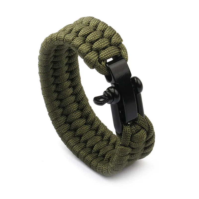 Fashion Outdoor Sport Climbing Rope Chain Bracelets for Men Parachute Cord Paracord Emergency Survival Bracelet Bangle Jewelry