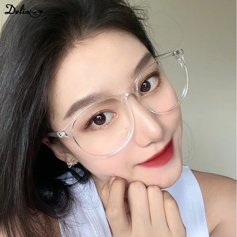 New Transparent Computer Glasses Frame Women Men Anti Blue Light Round Eyewear Blocking Glasses Optical Spectacle Eyeglass 2024