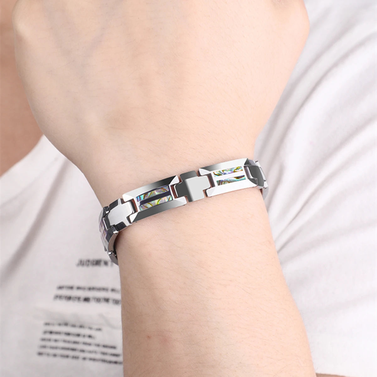 Shell Tungsten Steel Bracelets Men's Link.