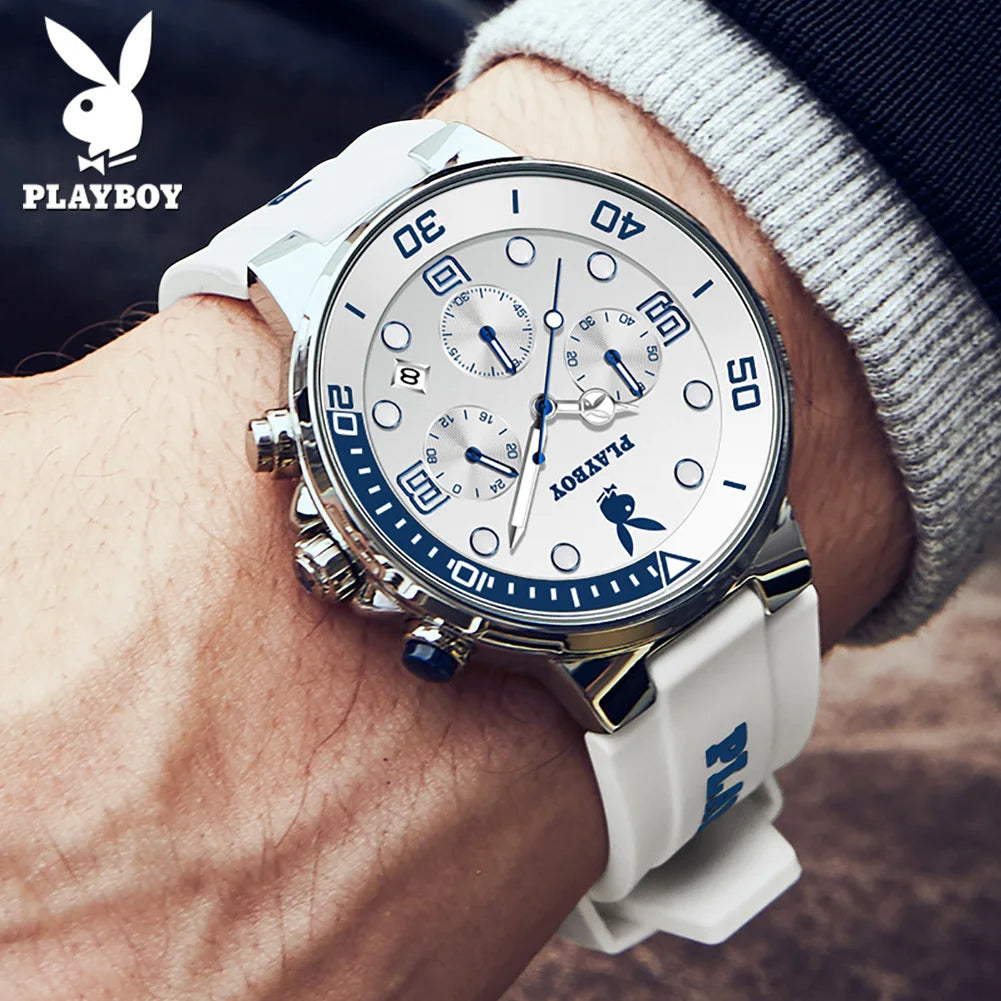 PLAYBOY Casual Quartz Men's Wristwatch Luxury Sports.