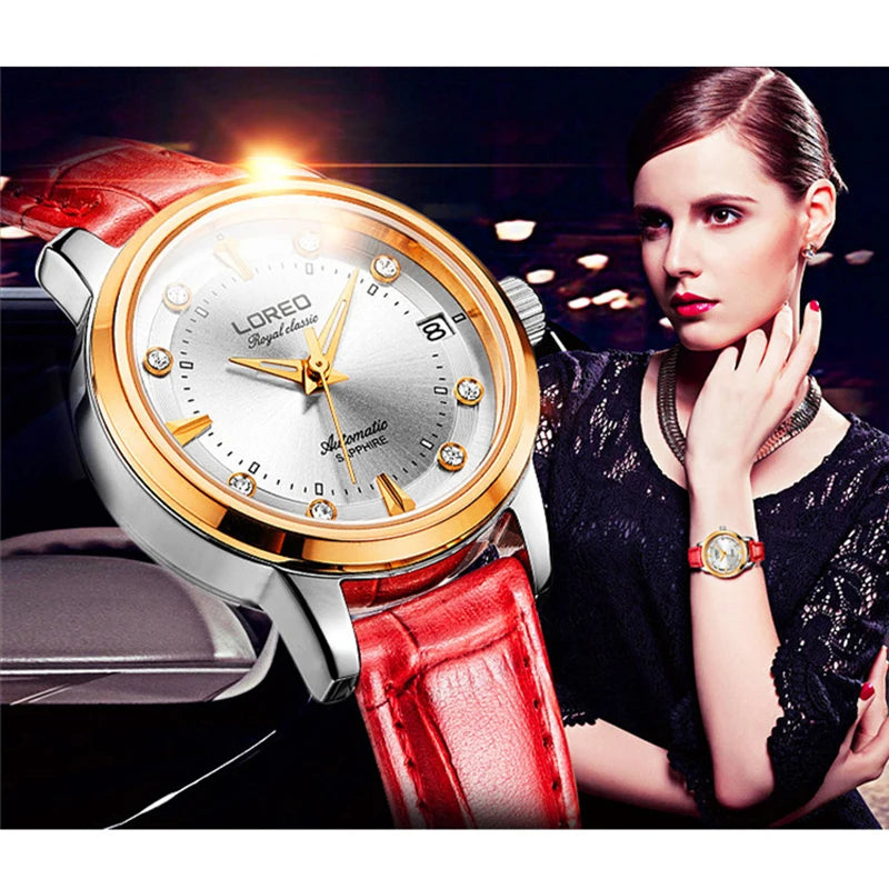 LOREO Original Diamond Dial Seagull Automatic Mechanical Watch.