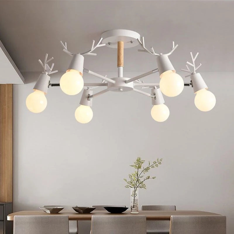 Scandinavian moose indoor chandelier modern living room pendant kitchen lighting bedroom dining room ceiling pendant lamp E27