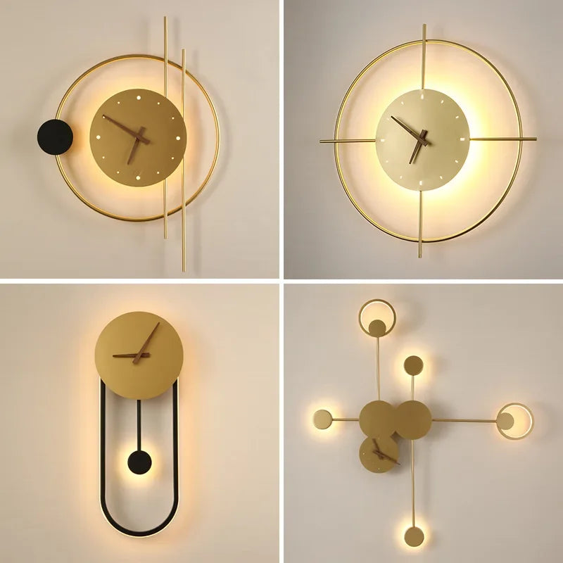 Modern LED Wall Lamp Clock