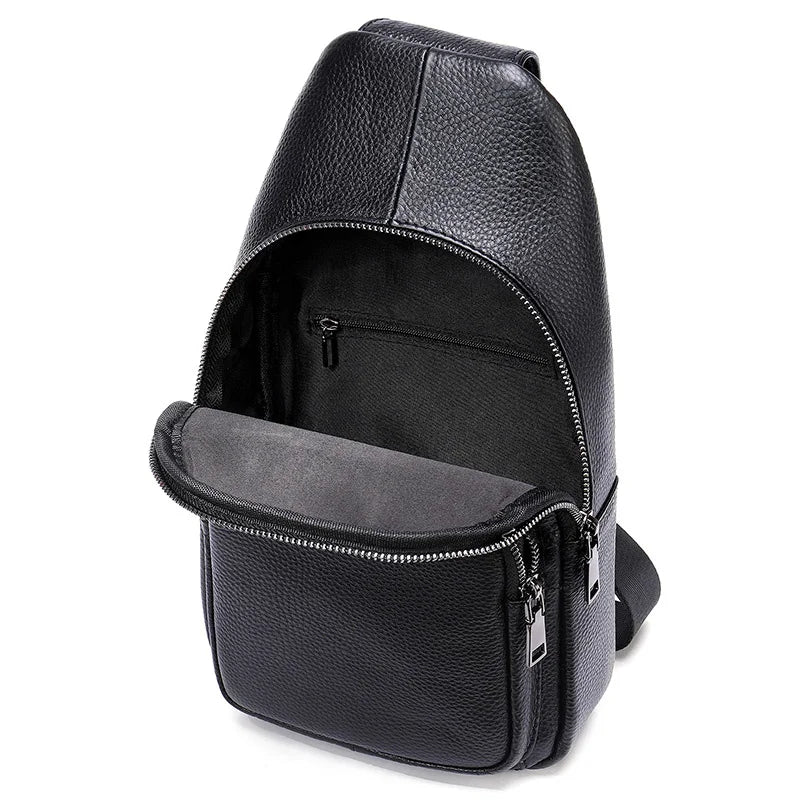 leather chest bag male fashion brand