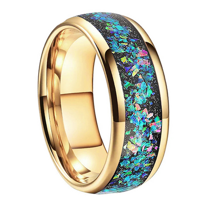 Richard Beautiful Galaxy Opal Ring Tungsten