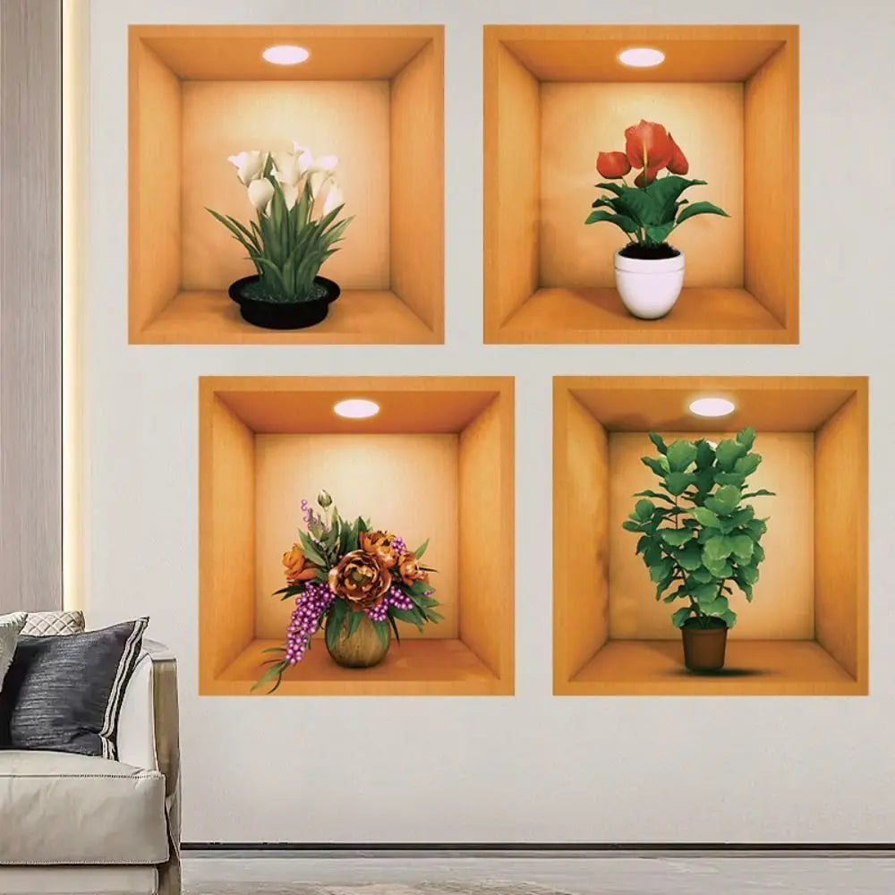 PVC Creative Green Plant Simulate 3D Wallpapers.