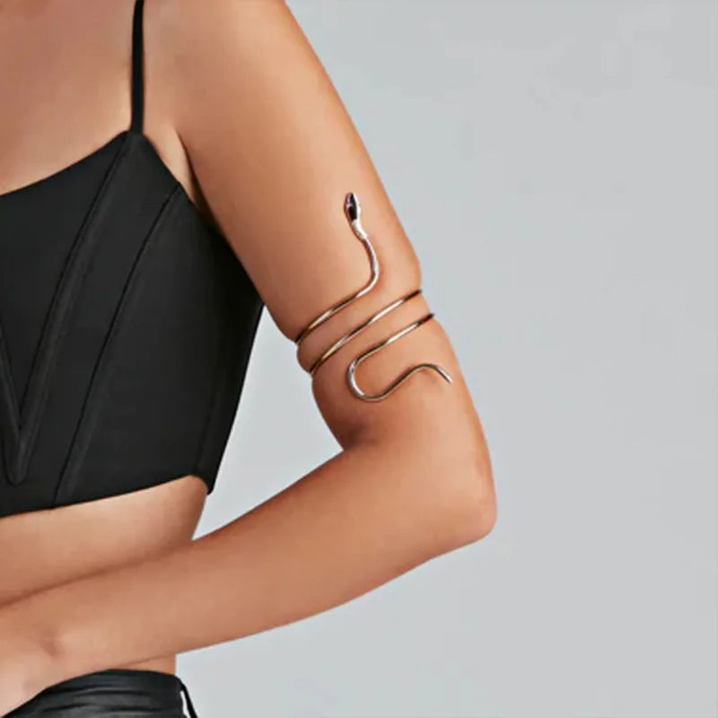 Punk Coiled Snake Upper Arm Cuff.