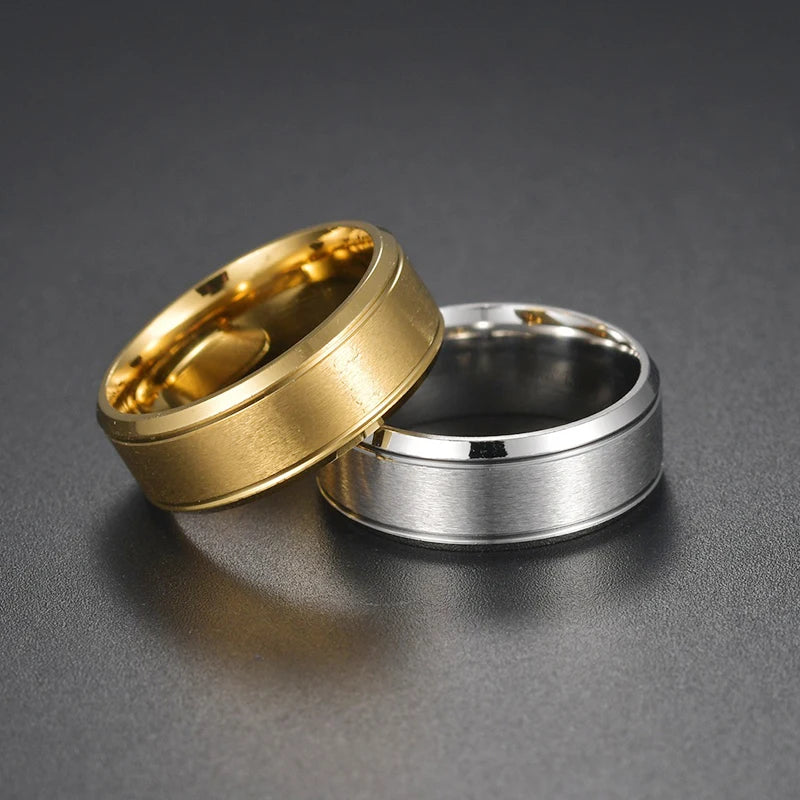 Mens Ring Surface Brushed Stainless Steel.